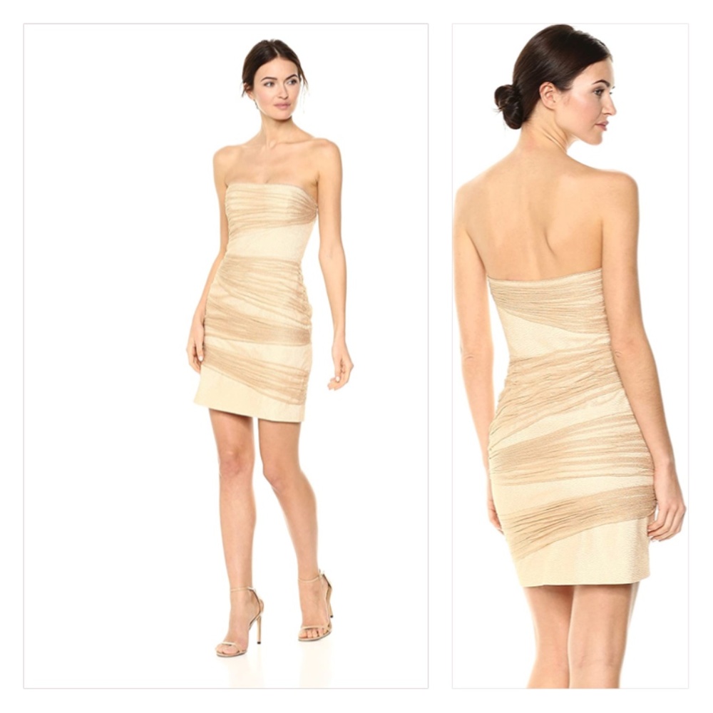 HALSTON HERITAGE Metallic Mini Dress